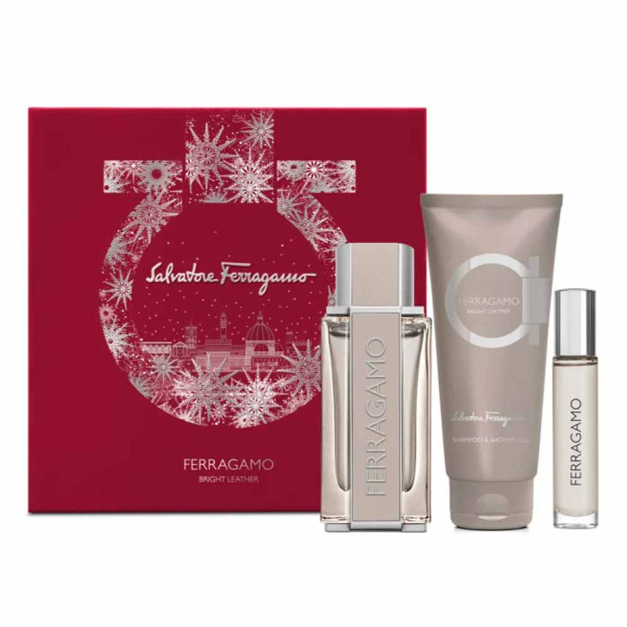 SALVATORE FERRAGAMO, BRIGHT LEATHER EDP 100ML M GIFT SET