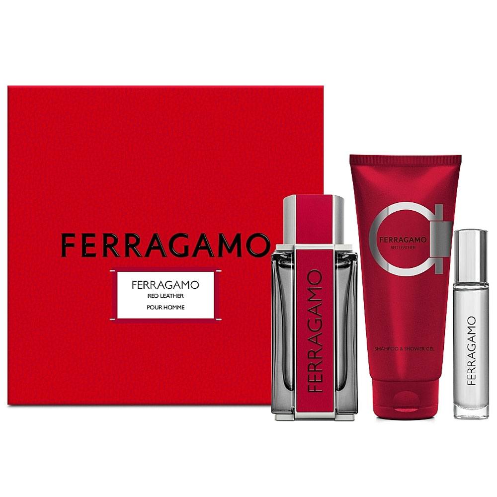 SALVATORE FERRAGAMO, RED LEATHER EDP 100ML M GIFT SET